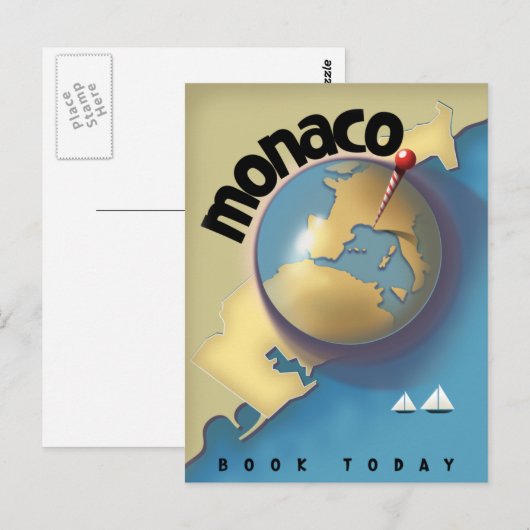 Monaco Reiseplakat Postkarte (Vorne/Hinten)