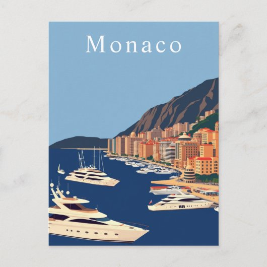 Monaco Retro Art Postkarte (Vorderseite)