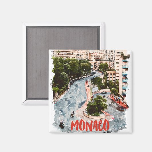 Monaco Retro Race Track Französische Riviera Magnet (Vorderseite/Rückseite)