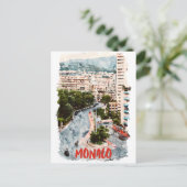 Monaco Retro Race Track Französische Riviera Postkarte (Stehend Vorderseite)