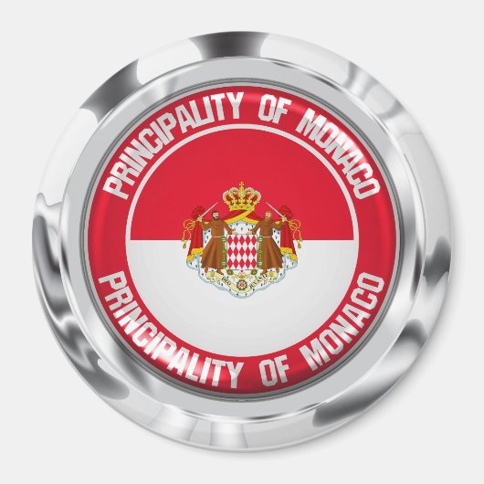 Monaco-RundEmblem Magnet (Vorne)