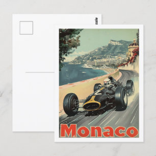 Monaco-Schaltkreis Vintage Berühmter Reiseort Postkarte