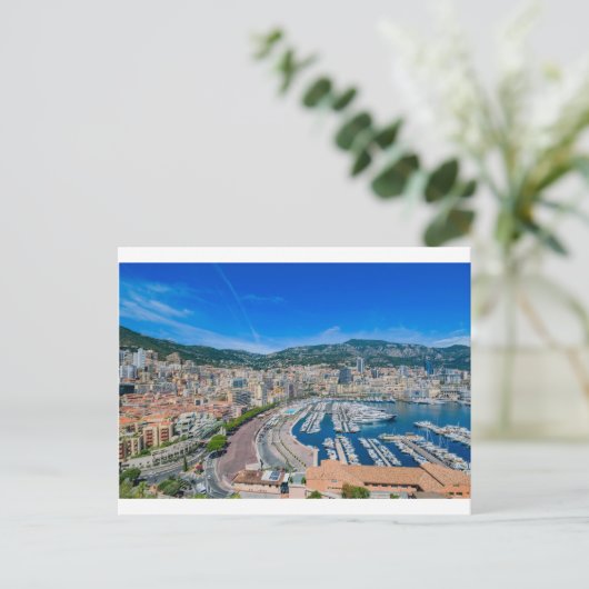 Monaco Skyline Postkarte (Stehend Vorderseite)