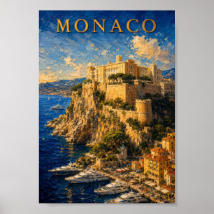 Monaco: Sunny Coast Palace Art Souvenir Poster
