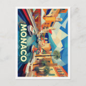 Monaco Travel künstlerisch bunt Postkarte (Vorderseite)