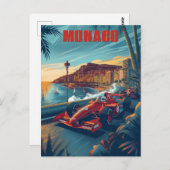 Monaco Vintag Auto Race Postkarte (Vorne/Hinten)