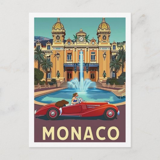 Monaco Vintag Berühmter Reiseort Postkarte (Vorderseite)