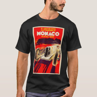 Monaco Vintag Grand Prix 1930 Race Car Poster T-Shirt