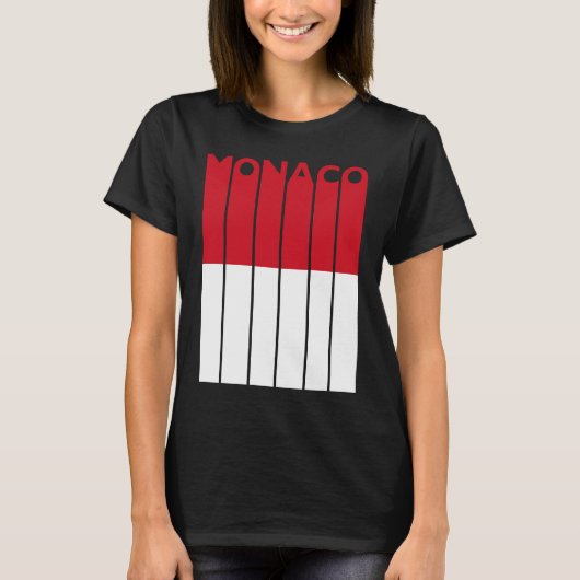 Monaco Vintage Monaco Flag Monacan Flag T-Shirt (Vorderseite)