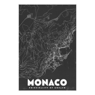 Monaco Vintage-Reisekarte Fotodruck
