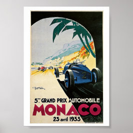 Monaco Vintage Travel Poster