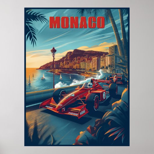 Monaco Vintages Auto Race Travel Poster (Vorne)