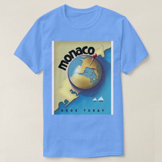 Monaco Vintages Reiseplakat T-Shirt (Design vorne)