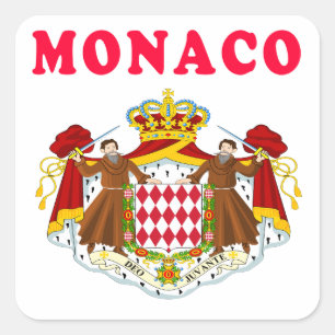 Monaco-Wappen Entwürfe Quadratischer Aufkleber