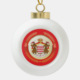 Monaco-Wappen Keramik Kugel-Ornament