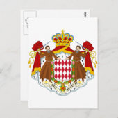 Monaco-Wappen Postkarte (Vorne/Hinten)