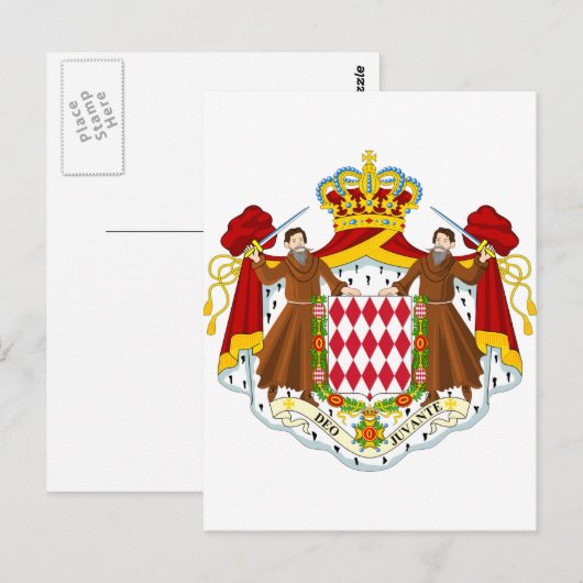 Monaco-Wappen Postkarte (Vorne/Hinten)