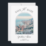 Monaco Wedding French Rivera Save the Date Einladung<br><div class="desc">Erleben Sie die Schönheit von Monaco und laden Sie Ihre Gäste mit diesem zwei Foto Save the Date ein. Die Vorderseite zeigt ein atemberaubendes Foto von Monaco, das den perfekten Ton für Ihren Hochzeitstag bildet. Fügen Sie Ihr eigenes Foto auf die Rückseite und passen Sie den Text an, um es...</div>