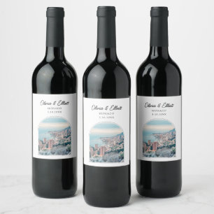 Monaco Wedding Wine Label Weinetikett