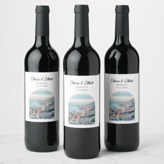 Monaco Wedding Wine Label Weinetikett (Flaschen)