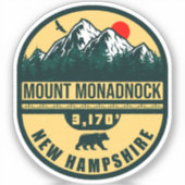 Monadnock New Hampshire Vintag Souvenirs Aufkleber (Vorderseite)