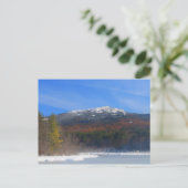 Monadnock Schnee und Eichenblättern Postkarte (Stehend Vorderseite)