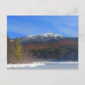 Monadnock Schnee und Eichenblättern Postkarte (Vorderseite)