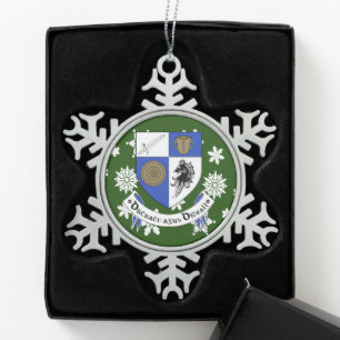 Monaghan Ireland Wappen Irish Schneeflocken Zinn-Ornament