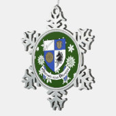 Monaghan Ireland Wappen Irish Schneeflocken Zinn-Ornament (Rechts)