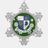 Monaghan Ireland Wappen Irish Schneeflocken Zinn-Ornament (Vorderseite)