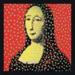 Monalisa Pop Dot Art Poster<br><div class="desc">Ein modernes, zeitgenössisches Monalisa mit rotem Hintergrund und grünen Punkten. Es wird von modernen Designern wie Yayoi Kusama inspiriert.</div>
