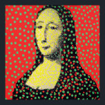 Monalisa Pop Dot Art Poster<br><div class="desc">Ein modernes,  zeitgenössisches Monalisa mit rotem Hintergrund und grünen Punkten. Es wird von modernen Designern wie Yayoi Kusama inspiriert.</div>