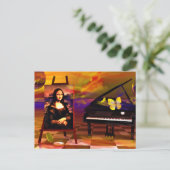 Monalisa Smile Surreal Postkarte (Stehend Vorderseite)