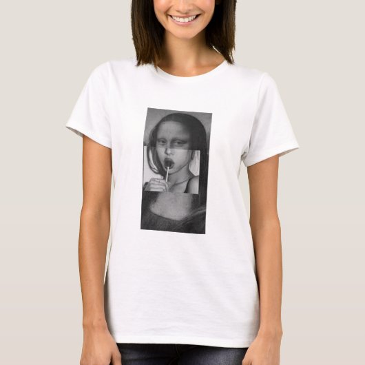 Monalisa with a Lollipop T-Shirt B&W (Vorderseite)