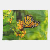 Monarch auf Lantana Geschirrtuch (Horizontal)