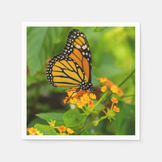 Monarch auf Lantana Serviette (Vorderseite)