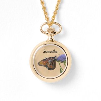 Monarch auf Lila Blume Natur Foto Schmetterling Armbanduhr