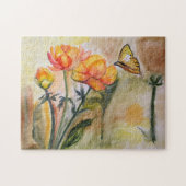 Monarch Beauty: Aquarellblume Puzzle (Horizontal)