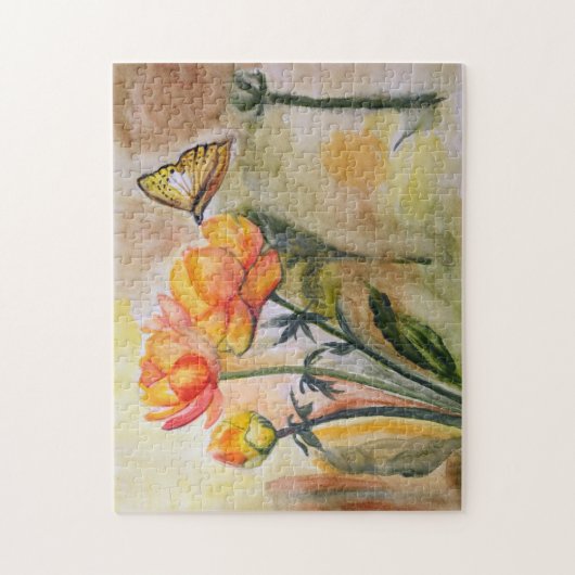 Monarch Beauty: Aquarellblume Puzzle (Vertikal)