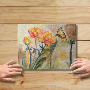 Monarch Beauty: Aquarellblume Puzzle