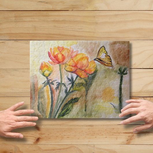 Monarch Beauty: Aquarellblume Puzzle