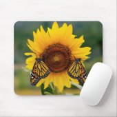 Monarch Butterfies auf Sonnenblume Mousepad (Mit Mouse)