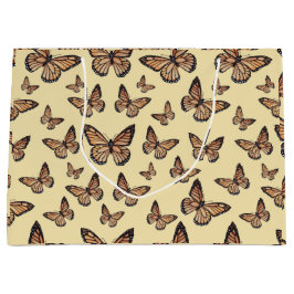 Monarch Butterfliegen auf Gelb Große Geschenktüte