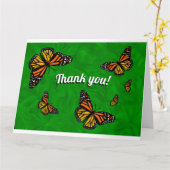 Monarch Butterfliegen GROSS Danke Karte (Gelbe Blume)