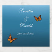 Monarch Butterflies Blue Ombre Bierflaschenetikett (Einzelnes Label)