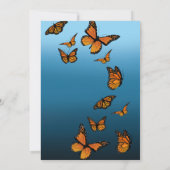 Monarch Butterflies Blue Ombre Einladung (Rückseite)