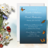 Monarch Butterflies Blue Ombre Einladung