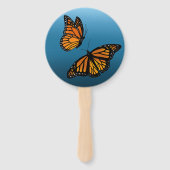 Monarch Butterflies Blue Ombre Fächer (Rückseite)