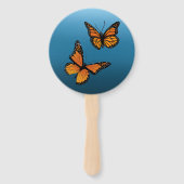Monarch Butterflies Blue Ombre Fächer (Vorderseite)
