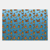 Monarch Butterflies Blue Ombre Geschenkpapier Set (Vorderseite)